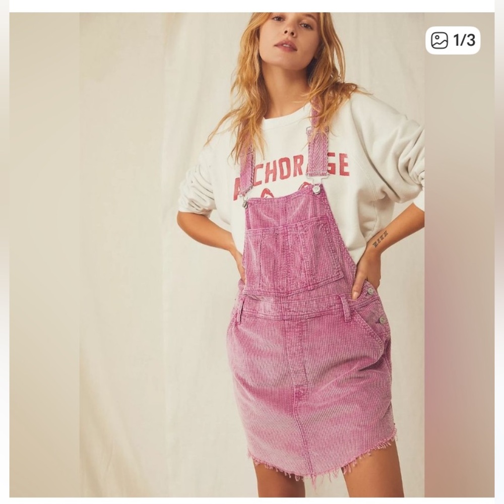 Pink Corduroy Overalls